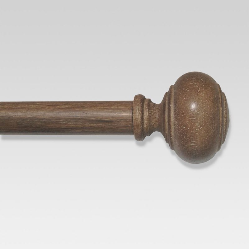 faux wood curtain rod brown - threshold