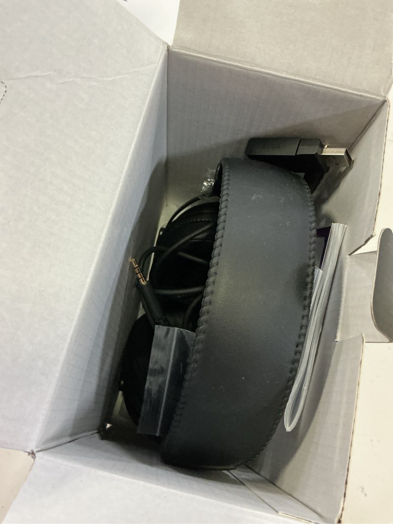 Condition photo showing As Is for eksa 2.4ghz wireless gaming headset for ps5,pc,ps4,switch,mobile,mac, bluetooth gaming headphones with microphone, rgb, 30ms latency, 50h battery, usb & type-c ultra, pc wired gaming headset for xbox