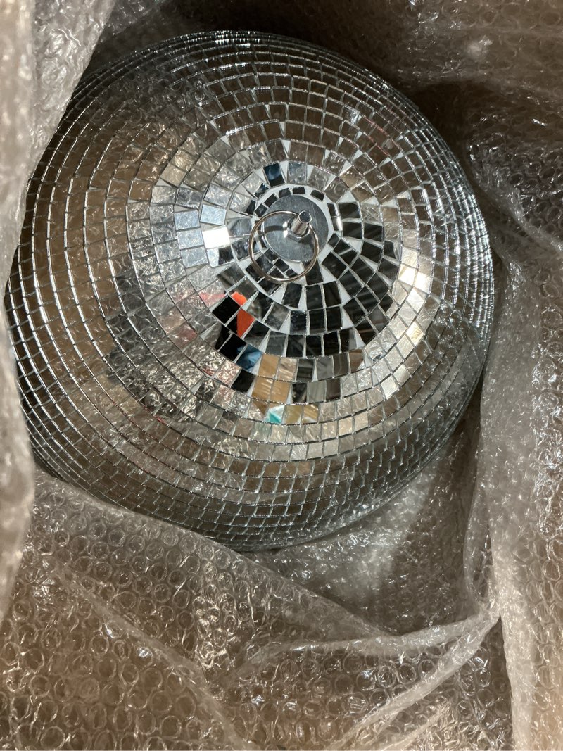 Condition photo showing Good Condition for youdepot 16-inch large disco ball – big hanging mirror ball disco ball decor for disco party decorations, weddings, events, disco christmas decor, and home celebration 16 in