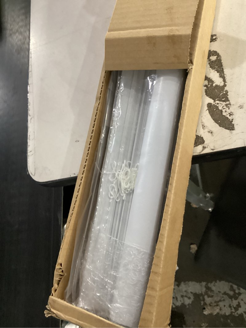 Condition photo showing New/Like New for lazblinds cordless white 1" room darkening vinyl mini blinds, 48" w x 48" h horizontal window blinds for home, cordless shades for indoor windows
