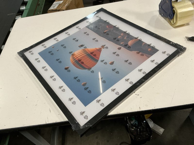 Condition photo showing As Is for jcjmy 20x20 picture frame black with 16x16 mat, display photo 16x16 with mat or 20 x 20 without mat, wall hanging large 20x20 poster frame with shatter resistant plexiglass, black black 20x20 inch