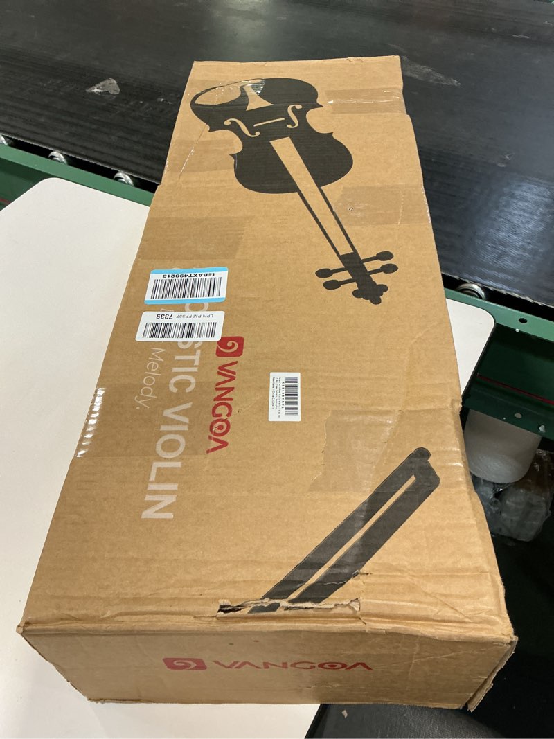 Condition photo showing New/Like New for Vangoa Violin 4/4 Full Set Size, Fiddle Solid Spruce Wood Tiger Pattern for Professional Advanced Intermediate Beginners Adults Student Starter Acoustic Violins Kit Outfit Ebony Fittings, Hard Case