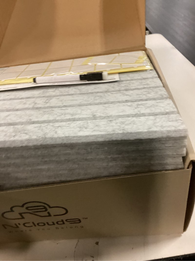 Condition photo showing Good Condition for 2-in-1 Style Felt Cork Board Tiles with Reversible Dry Erase Boards - Bulletin Organizer Pinboards for Wall with Strong Adhesion - Alternative Corkboard for Office and Home - 11.8" x 11.8", 12 Pack