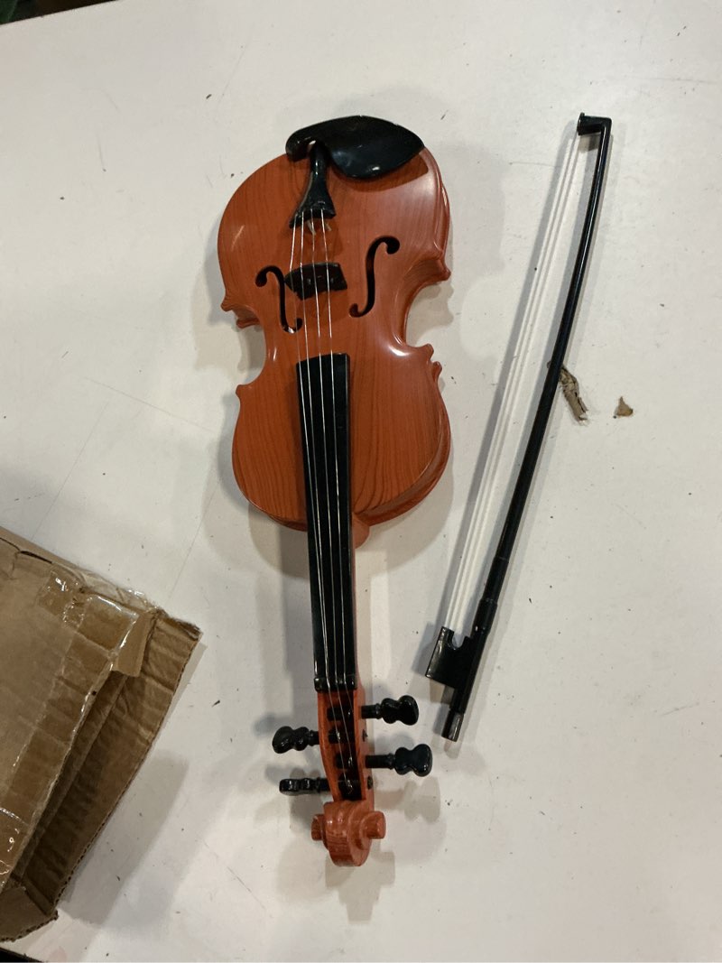 Condition photo showing Good Condition for hey! play! kid’s toy violin with 4 adjustable strings and bow - musical sounds- realistic-looking instrument for learning classical music violin set