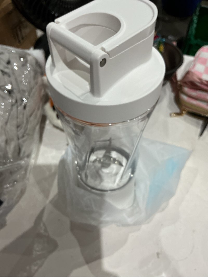 Condition photo showing As Is for personal blender wireless 24oz cordless mini 360 watt portable blender-for smoothies freshly squeezed juices 6000mah self cleaning and bpa free portable juicer with 6 sharp blade pearl white
