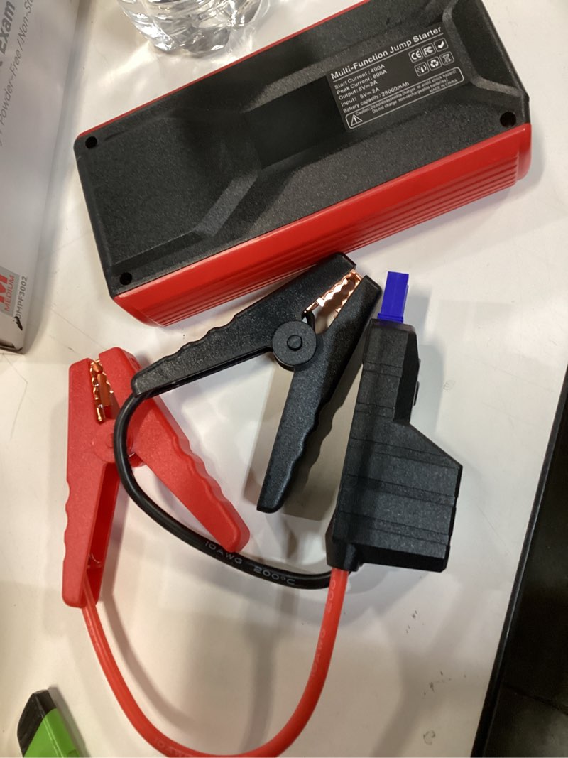 Condition photo showing New/Like New for powrun p-one jump starter, 2800mah  portable jump box - car jump starter battery pack for up to 8.0l gas and 6.5l diesel engines, 12v battery jump starter with carry case (orange)
