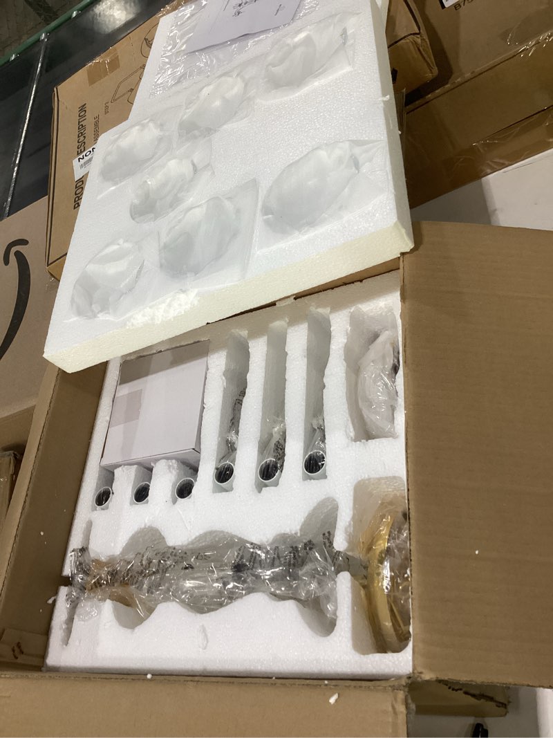 Condition photo showing New/Like New for AGV LIGHTING CH003 K9 Crystal Chandeliers, French Classic Style Light Fixture, 6-Lights, D22 x H20, Adjustable Chains 59", Shinny Gold Finish Frame AGV-CH003G