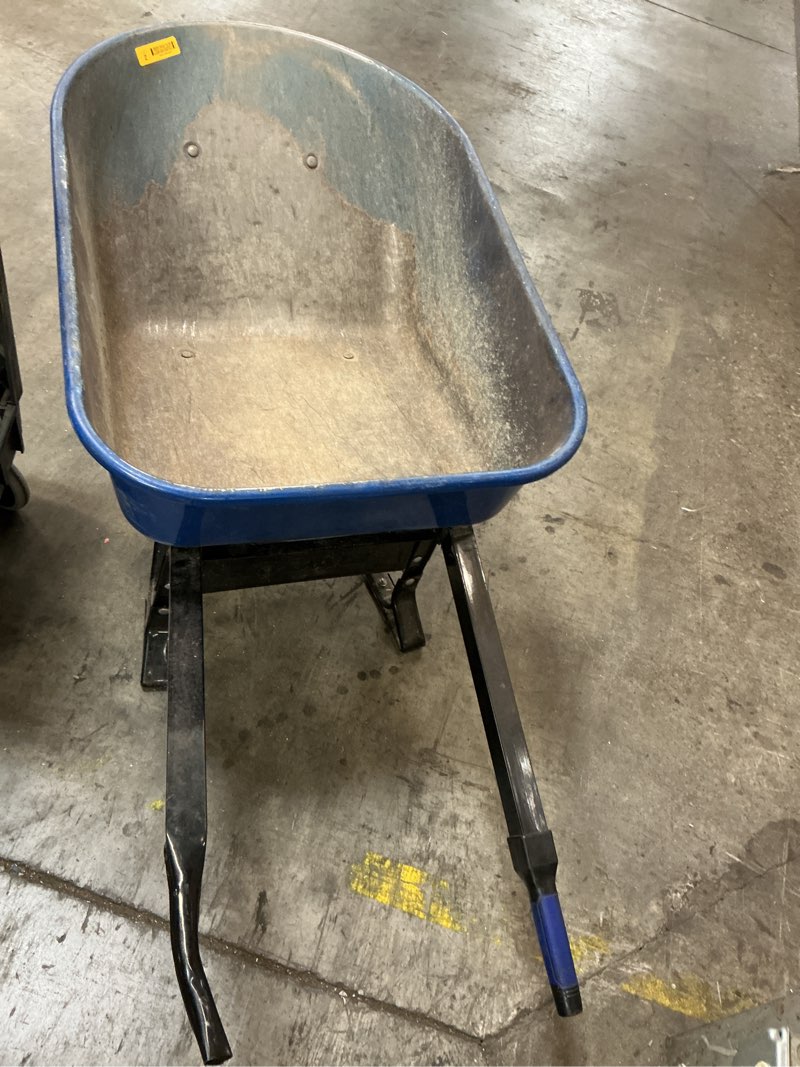 Condition photo showing As Is for kobalt 6-cu ft 1 wheel steel push wheelbarrow flat-free tire
