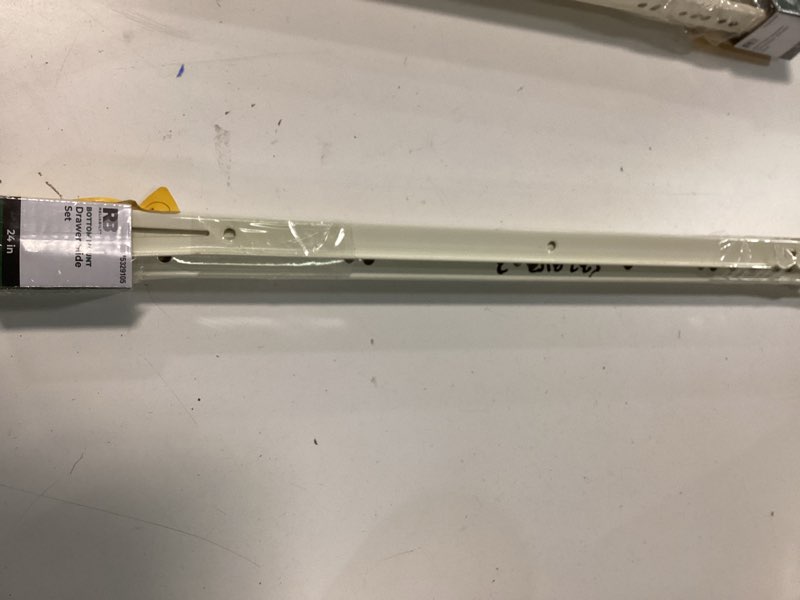 Condition photo showing New/Like New for reliabilt 24-in 3/4 extension self-closing bottom mount european 50-lb load capacity white drawer slide 1-pair (2-pieces)