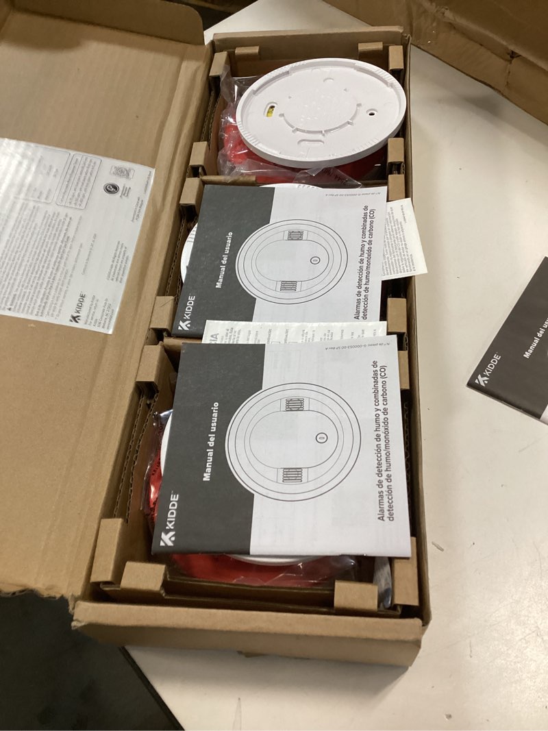 Condition photo showing Good Condition for Kidde Hardwired Smoke & Carbon Monoxide Detector for Home, 10-Year Battery Powered, LED Notifications, 3-Pack 3 Pack