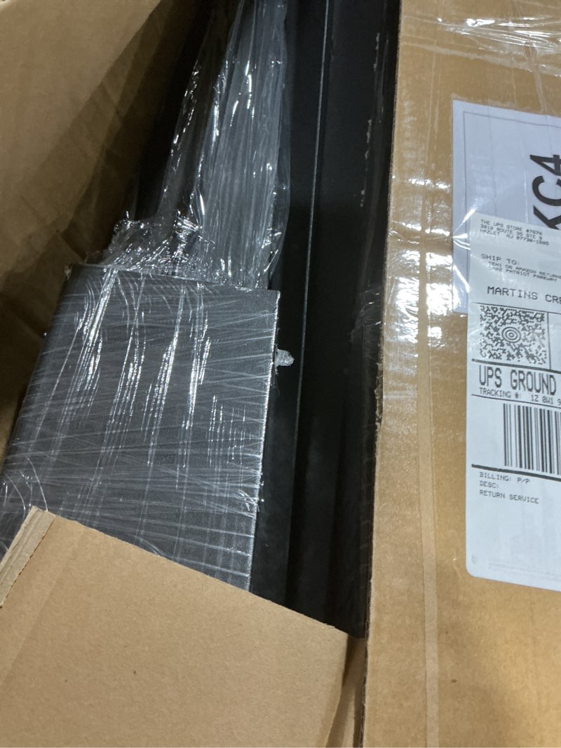 Condition photo showing As Is for fence post anchor 4''x4'', heavy duty metal fence post anchor ground spike 36''x4''x4'' for fence, mailbox, bird feeder, decking, banner, with the black powder coating cover on the surface (set 4) 36in set 4
