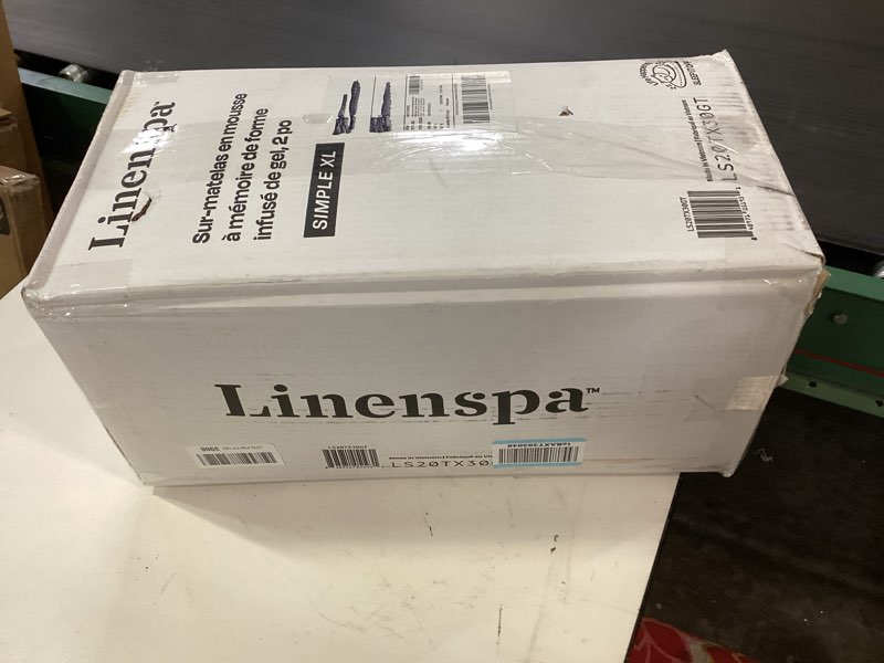 Condition photo showing New/Like New for Linenspa Memory Foam Mattress Topper - 2 Inch Gel Infused Memory Foam - Plush Feel - Cooling and Pressure Relieving - CertiPUR Certified - Dorm Room Essentials - Twin XL Size Twin XL 2 Inch Classic Gel