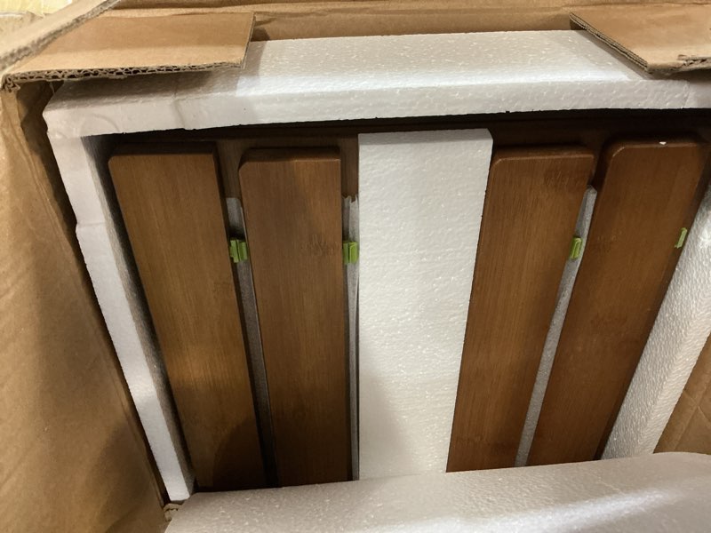 Condition photo showing New/Like New for gashell wire shelf covers, bamboo wire rack covers for pantry, closet (4pcs, 36" w x 12" d) 36"w x 12"d 4