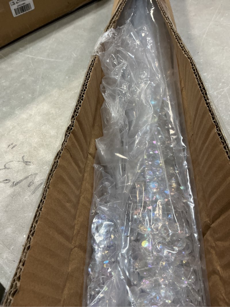 Condition photo showing Good Condition for Boshen 3FTx6.5FT Crystal Beaded Curtain Door Beads 36 Strands Clear Acrylic Beads Hanging Room Divider Crystal Iridescent Diamond Cut Curtain Doorway Curtain for Room Doorway Divider Party Decor Crystal Iridescent-36 Strands (2pack)