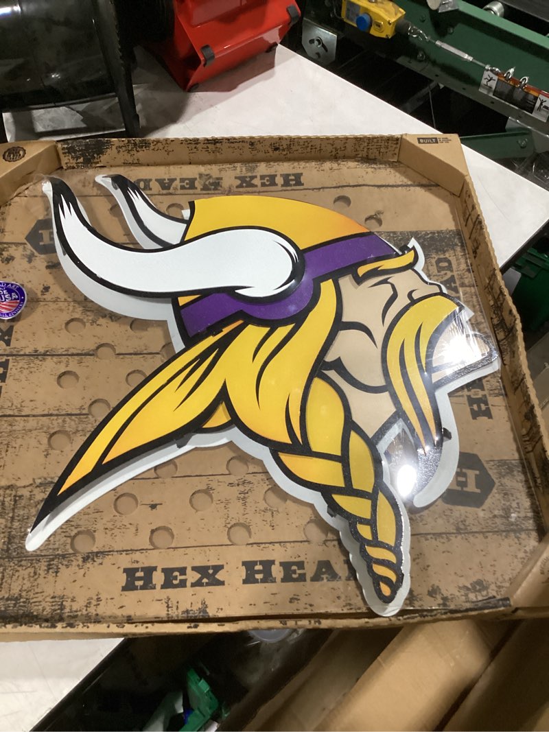Condition photo showing Good Condition for youthefan nfl minnesota vikings 3d logo die cut wall art