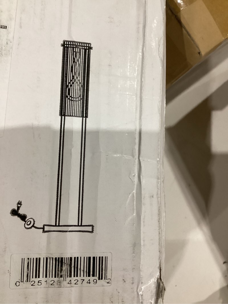 PDZ 63-inch Modern Floor Lamp, 3000K 12W Lighting with Glass Lampshade, Industrial Style LED - Matte Black Finish