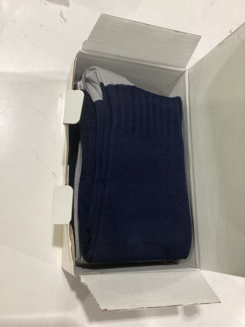 Condition photo showing As Is for pembrook® bamboo viscose light compression socks - 3 pairs | 8-15 mmhg compression socks | knee high comfort support socks large black/grey/navy