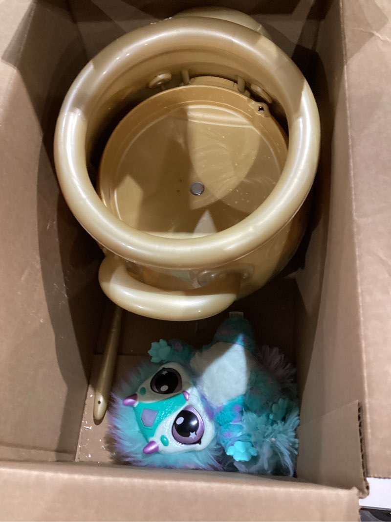Condition photo showing As Is for Magic Mixies - Magical Real Misting Gold Cauldron with 8 Inch Non-Electronic Plush Toy. Follow The Spell Book Add The Magic Ingredients. Who Will You Magically Create? Blue Non-Electronic Plush