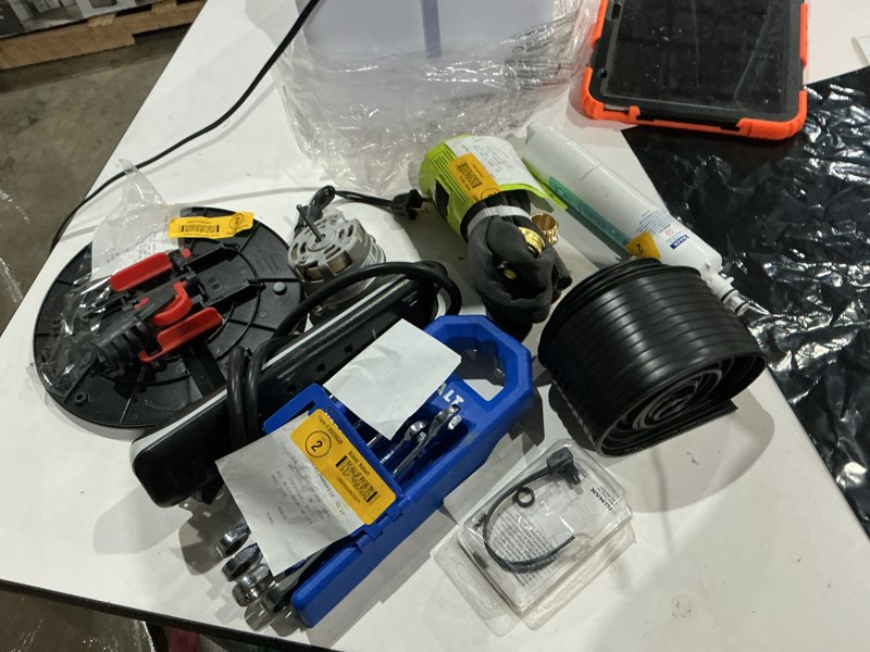 Condition photo showing As Is for assorted home improvement lot (small tools, screw, home accessories, etc.)