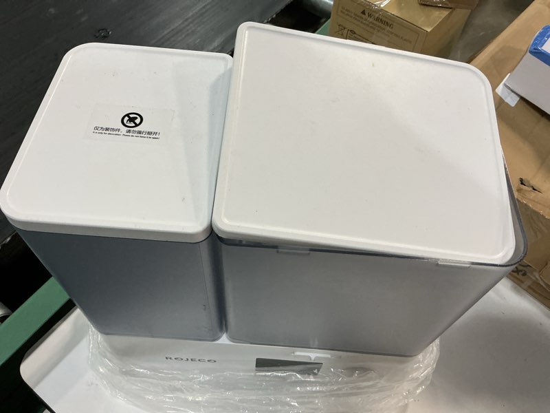 Condition photo showing As Is for rojeco automatic cat feeder and water dispenser,2-in-1 large capacity 5l cat food bowl and 3.5l gravity water dispenser?timed cat feeder for cats small dogs puppies kittens pets white 8.5l-standard