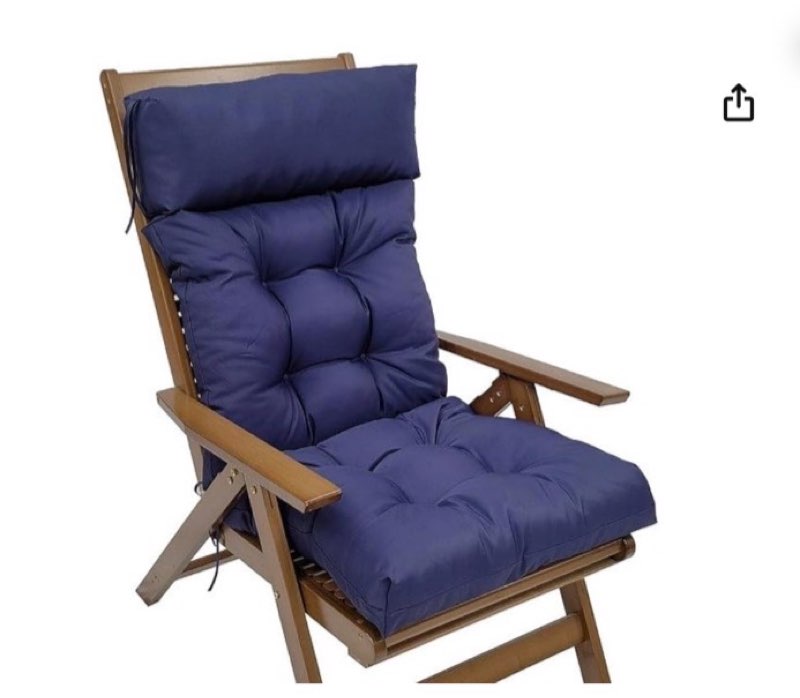 outdoor high back chair cushion, waterproof rocking chair cushion with ties, replacement lounger seat cushion for patio furniture (nazy, 49 in)