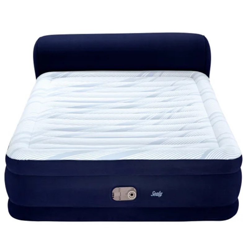 sealy air mattress queen with built-in headboard
