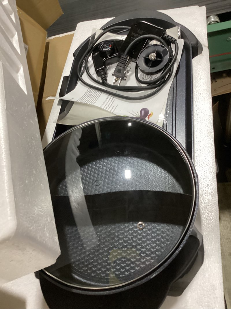Condition photo showing Good Condition for seaan hot pot with grill, korean bbq grill indoor hotpot pot electric combo, shabu shabu pot with divider kbbq grill smokeless non-stick separate dual temperature control, for 2-12 people, 110v integrated