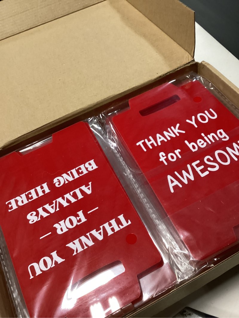 Condition photo showing New/Like New for Yousoontic 12 Pcs Employee Appreciation Gifts Mini Office Sign Inspirational Desk Decorative Sign Thank You Motivational Team Gifts for Employees Coworkers