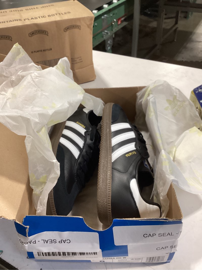 Condition photo showing New/Like New for adidas Men's Samba Shoes 8 Wide Black/White/Granite