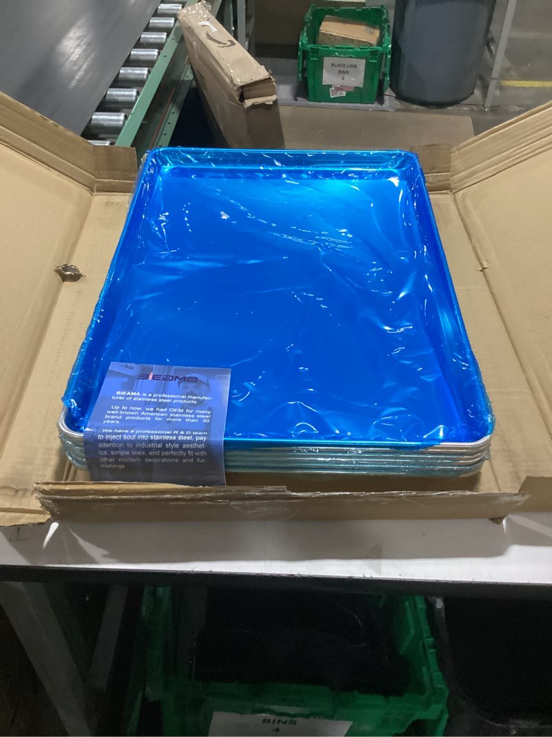 Condition photo showing New/Like New for 6 Pack Full Size Baking Sheet Pan Aluminum Commercial Pan for Oven Freezer Bakery Hotel Restaurant 26" × 18" 6PACK Full Size 26"×18"
