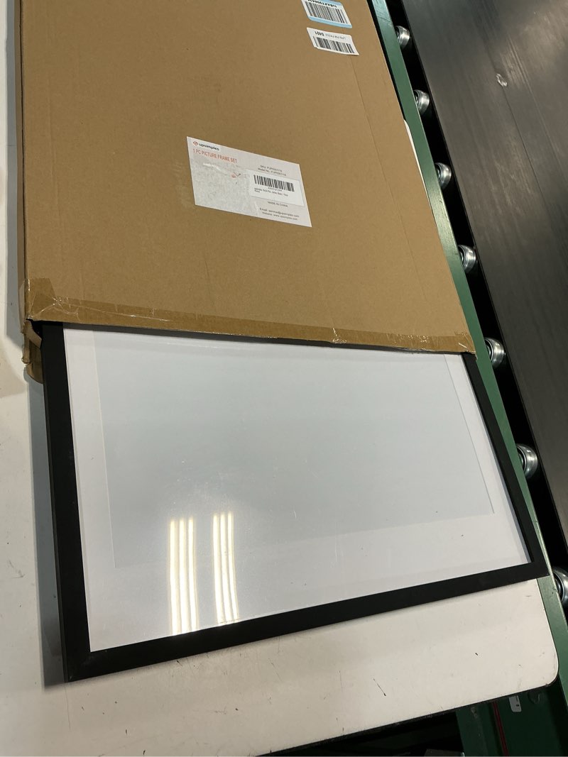 Condition photo showing As Is for upsimples 18x24 Picture Frame, Display Pictures 16x20 with Mat or 18 x 24 Without, Wall Hanging Poster Frames, Black, 1 Pack
