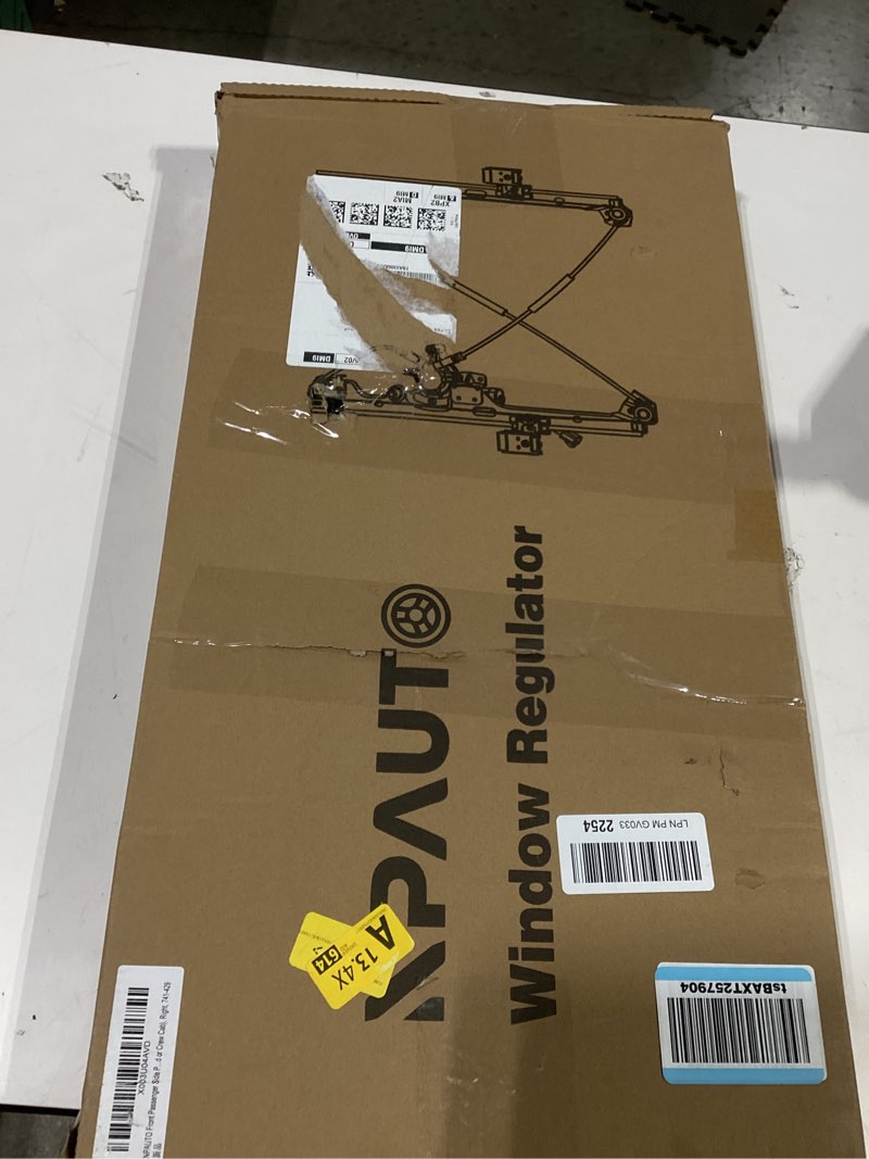 Condition photo showing As Is for front passenger side power window regulator with motor replacement for ford f150 2004 2005 2006 2007 2008 (standard or crew cab), 06 07 08 lincoln mark lt, right, 741-429