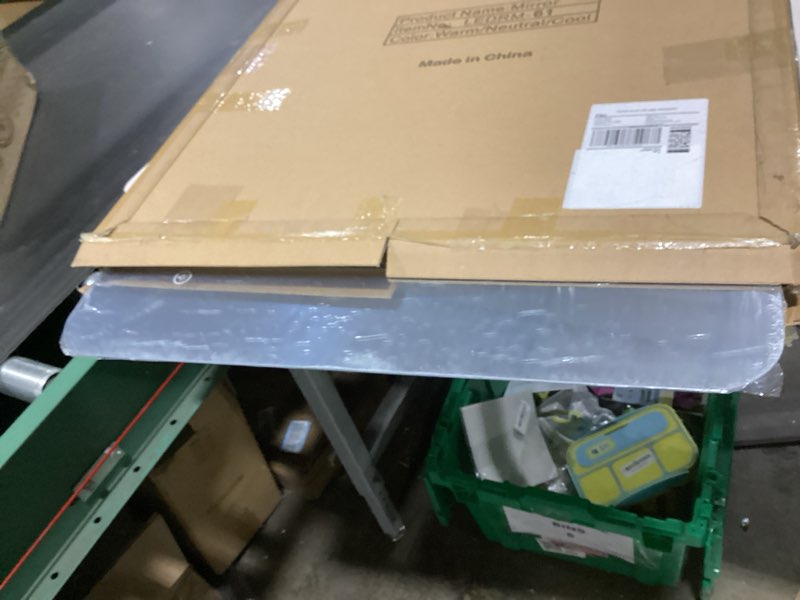 Condition photo showing As Is for eogow backlit mirror for bathroom,36"x24" backlit led bathroom mirror wall mounted with anti-fog,stepless dimmable,3 color lights,high lumen, ul listed,tempered glass backlit lit 36"l x 24"w
