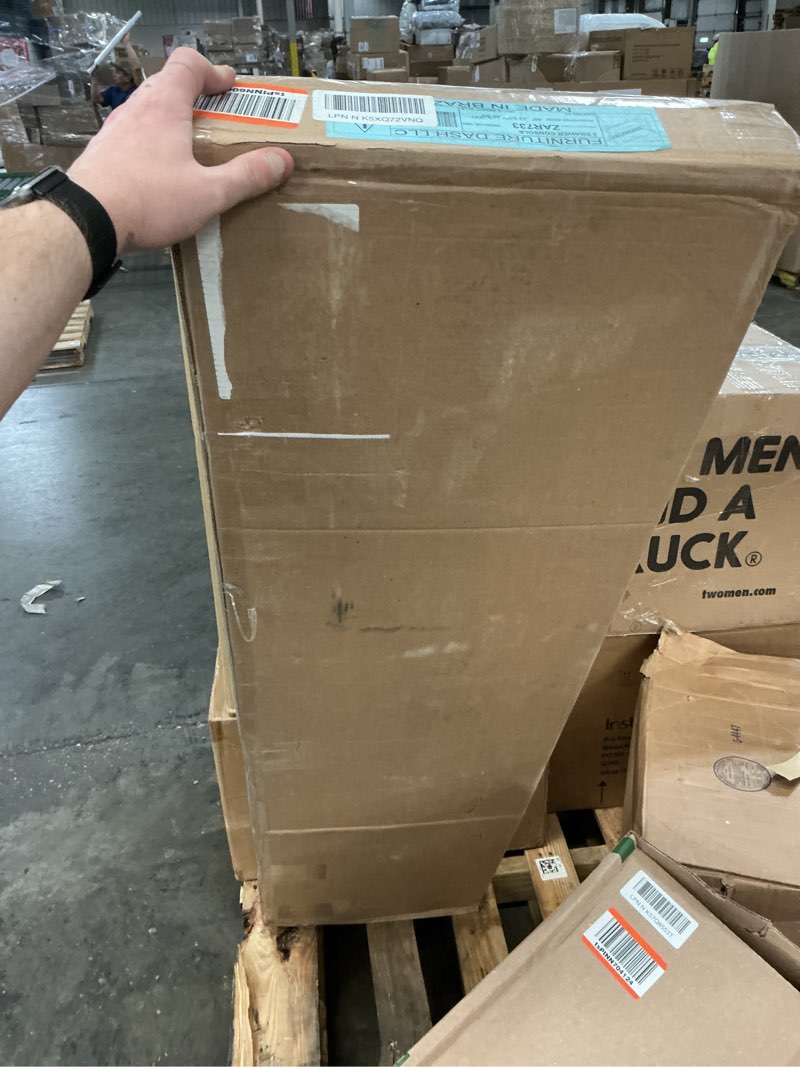 Condition photo showing As Is for OS Home and Office Furniture Cottage Series Wood Hall Table Console in Brown Corona Brown