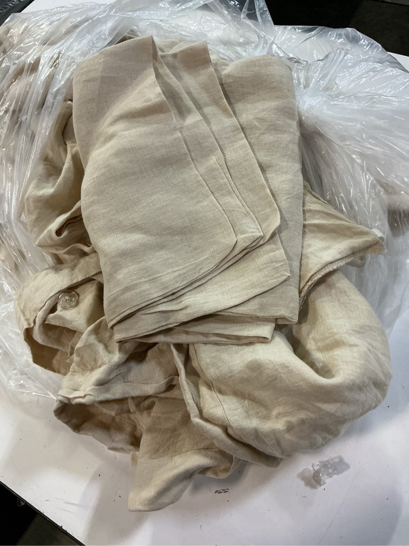Condition photo showing Good Condition for european linen duvet cover set, king/cal king, oat
