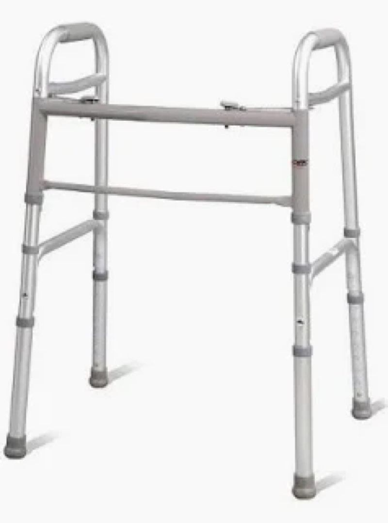 Medline Lightweight Folding Walkers for Seniors, Adults with 5” Wheels, Steel Frame Supports up to 4