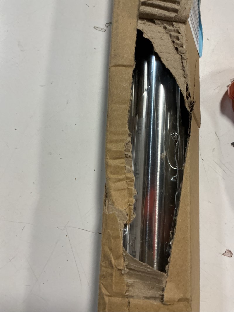 Condition photo showing New/Like New for no sectional assembly shower curtain rod 56-104 inch, 1" diameter spring long adjustable tension curtain rods for bathroom windows closet no drilling no rust, silver silver 56-104inch, no assembly