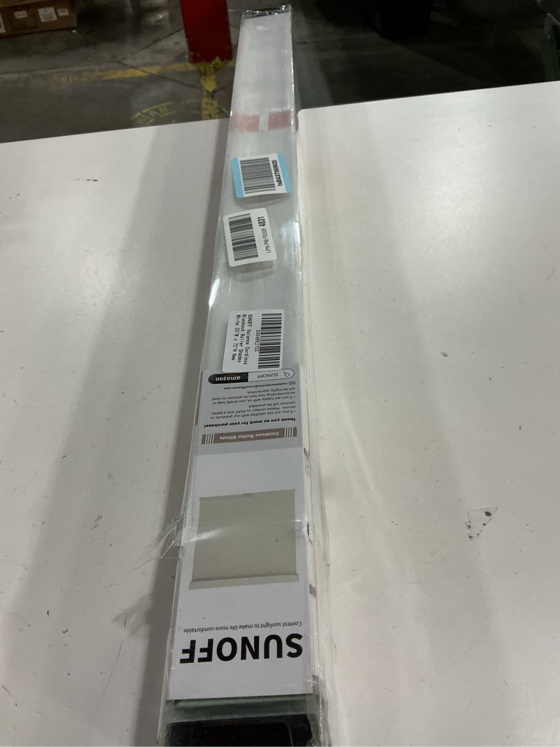 Condition photo showing New/Like New for Cordless Blackout Roller Shades Blinds for Windows Free-Stop,Pull Down Room Darkening with Valance,Thermal Insulated Woven Fabric Window Door Blinds for Home,Office,White 33" W x 72" L 33"W x 72"H White