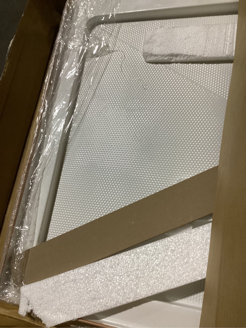 Condition photo showing Good Condition for shower base 48" x 32", cupc certified acrylic & fiberglass pan with slip resistant textured surface, center drain & removable stainless steel cover, white white-acrylic, center drain pvc-48x32 inch
