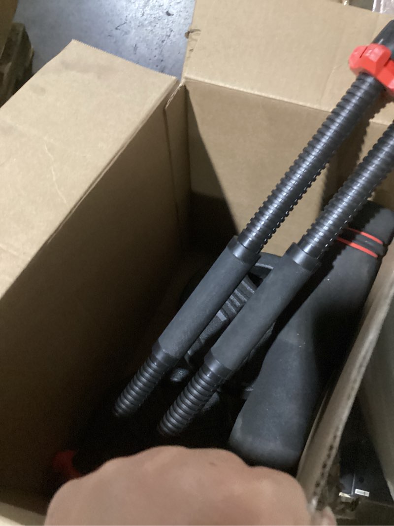 Condition photo showing As Is for possibly incomplete .. fitbox sports double grip home gym set 16kg | curl rod, 2 x dumbbell rods, 16kg adjustable weights & gym accessories