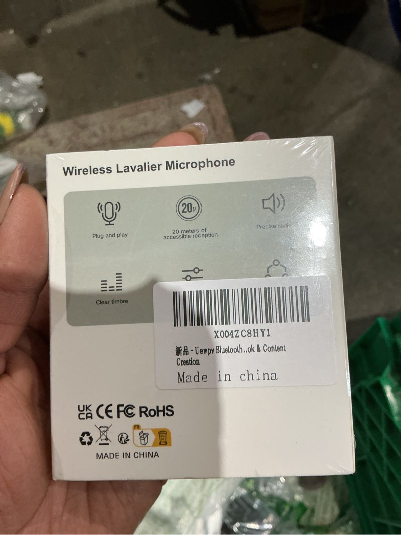 Condition photo showing Good Condition for wireless microphone for iphone ipad and android phone, 2 pack wireless lavalier lapel mic with noise reduction, plug and play mini microphone for video recording interview podcast youtube tiktok vlog