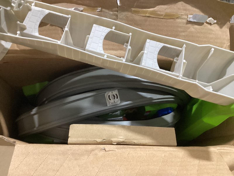 Condition photo showing As Is for hot wheels mario kart circuit track set & 2 toy vehicles, racing playset includes booster, plus mario & yoshi karts (amazon exclusive) mario kart track set