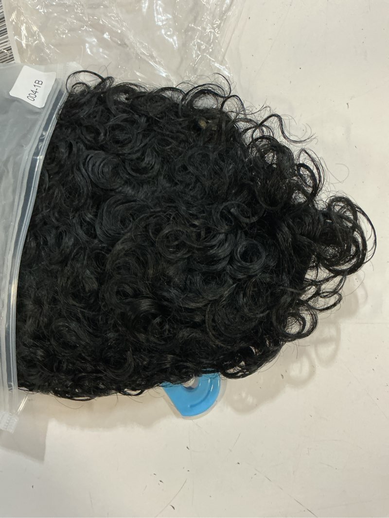 Condition photo showing Good Condition for short curly pixie cut wigs with bangs human hair for black women non lace full machine made rose net cap human hair pixie wig brazilian virgin glueless bob wig human hair short layered wigs for women natural color