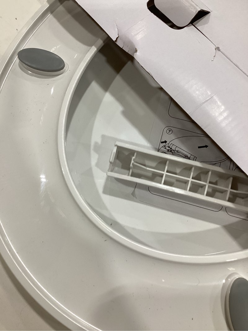 Condition photo showing As Is for Round Slow Close Toilet Seat, Slip-Resistant, Quick Releasing for Cleaning, Easy to Install, Never Loosen, White 1 Round