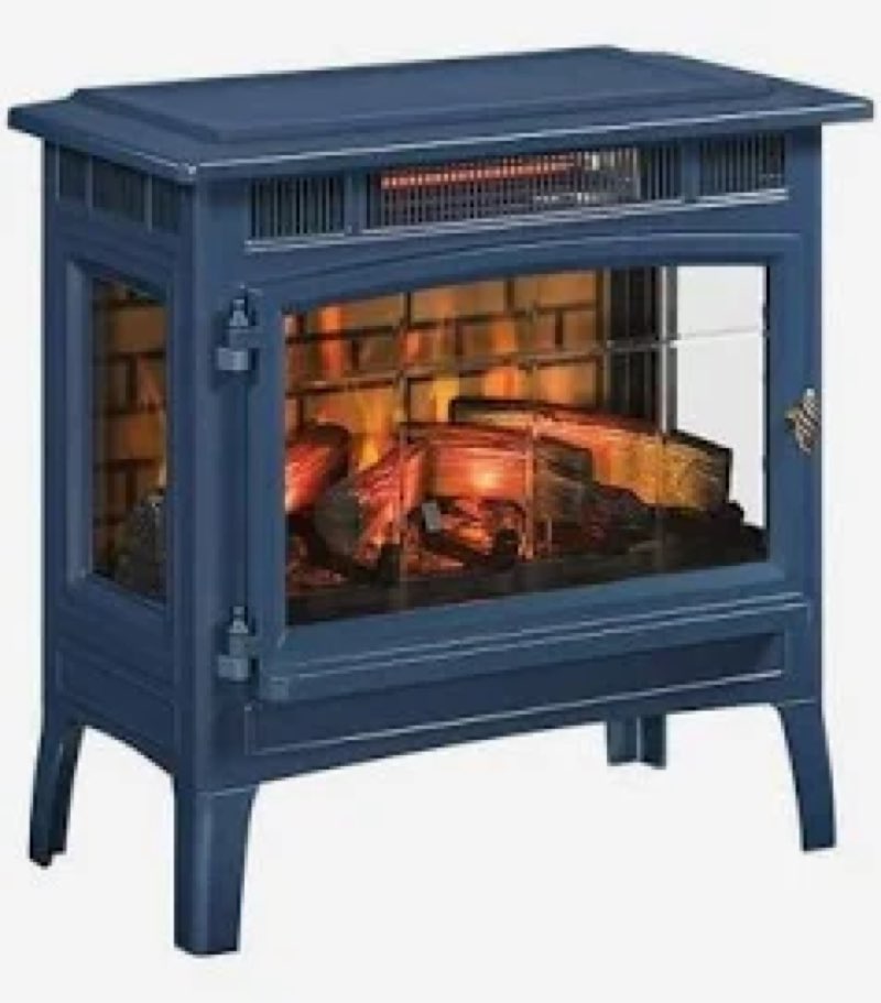 Duraflame Electric Infrared Quartz Fireplace Stove with 3D Flame Effect, Navy