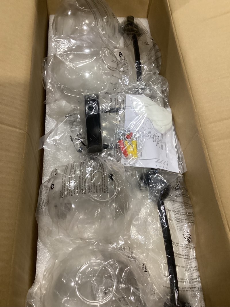Condition photo showing Good Condition for 4-light vanity light fixture over mirror,globe bathroom light with clear glass,modern black wall sconce,zcvl02bk-4 black 4 light