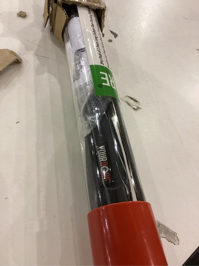 Condition photo showing New/Like New for Gun Cleaning one Piece Long Rod kit 2 Carbon Fiber rods (4,5mm) 36" Long with 2 Plastic Chamber Cleaning rods Packed in one Tube bore Friendly…