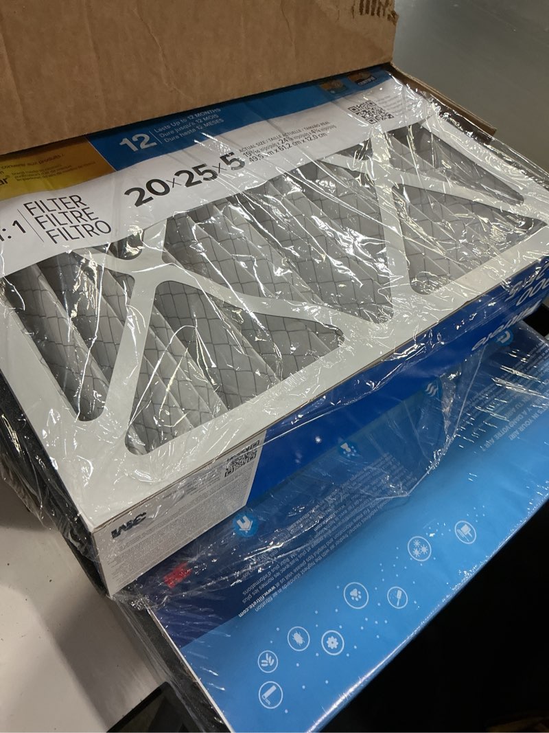 Condition photo showing New/Like New for filtrete 20x25x5 ac furnace air filter, merv 13, mpr 1900, premium allergen, bacteria & virus filter, electrostatic air cleaning filter, 2-pack (actual size 19.56 x 24.13 x 4.75 in) 20x25x5 (standard)