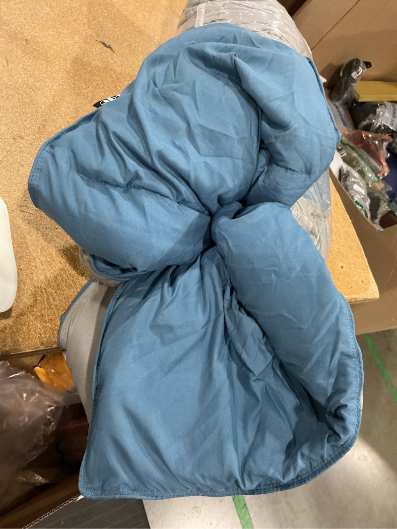 Condition photo showing Good Condition for hig 3pc dusty blue twin/twin xl comforter set - all season reversible down alternative comforter with sham - quilted duvet insert with corner tabs - box stitched blanket - breathable, soft, fluffy