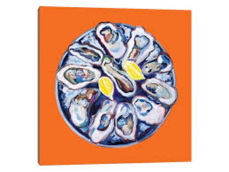 (3 pcs)Oysters On A Plate Orange - Canvas Print